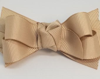 Khaki Bow-Handmade bows for Girls- Custom made Bow-Handmade bows for babies-Pigtail Bows set-Piggy Bows-Uniform Bows-School Uniform Bows-