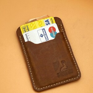 Porta carte in vera pelle cucita a mano Porta carte unisex, Portafoglio Artigianale regalo per lui, regalo per lei,