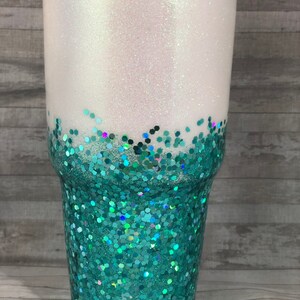 The Berire Stainless Steel Tumbler, Blue and White Tumbler, Glitter Tumbler, Custom Tumbler, Gift for Her, Christmas Gift, Gift for Teen