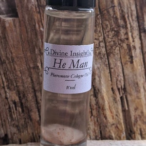 He Man Pheromone Cologne Oil--Crystal infused-Reiki Charged-Attract Love-boost confidence