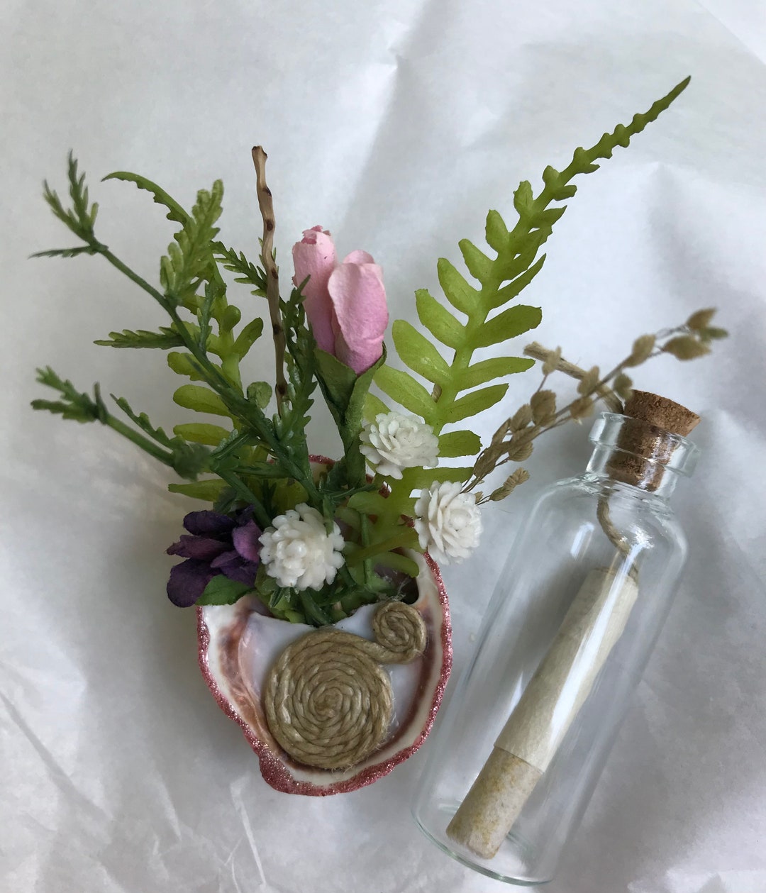 Coquille de pantoufle avec arrangement floral de fée Etsy France