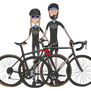 Custom cyclist portrait. Gift for cyclist. Personalised cyclist gift. Gift for father. Digital image only. image 3