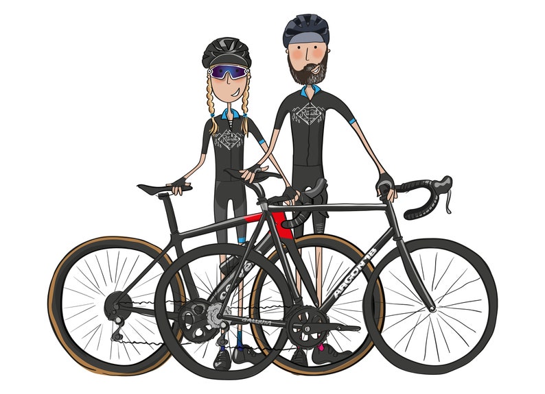 Custom cyclist portrait. Gift for cyclist. Personalised cyclist gift. Gift for father. Digital image only. image 3