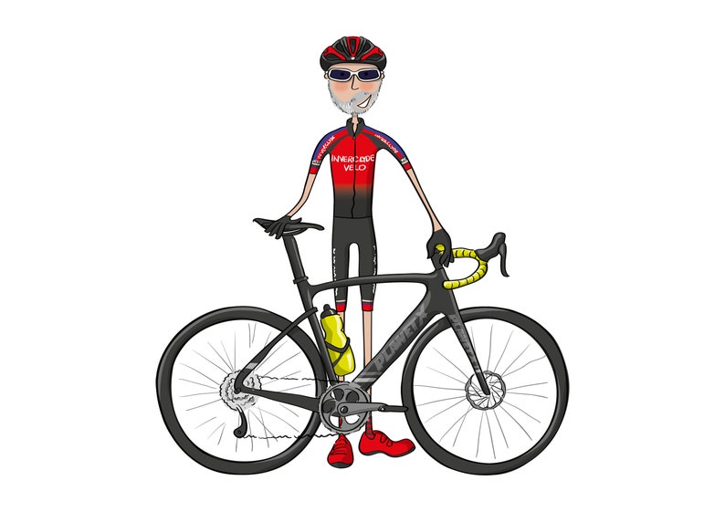 Custom cyclist portrait. Gift for cyclist. Personalised cyclist gift. Gift for father. Digital image only. image 7
