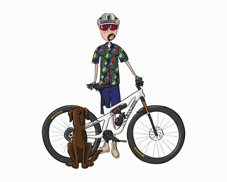 Custom cyclist portrait. Gift for cyclist. Personalised cyclist gift. Gift for father. Digital image only. image 6