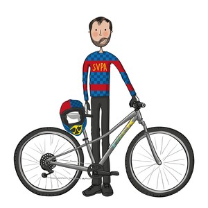 Custom cyclist portrait. Gift for cyclist. Personalised cyclist gift. Gift for father. Digital image only. image 9