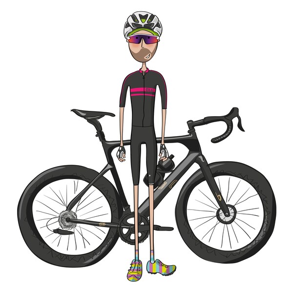 Custom cyclist portrait. Gift for cyclist. Personalised cyclist gift. Gift for father. Digital image only.