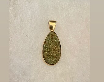 Made in Hawaii Gold Green Druzy Pendant Gold Druzy Pendant Green Druzy Pendant Druzy Pendant Hawaiian jewelry birthday mothers day gift