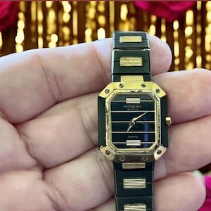 Ladies Black Watch Raymond Weil Quartz Octagon Swiss Watch Gold Watch Refurbished wrist watch