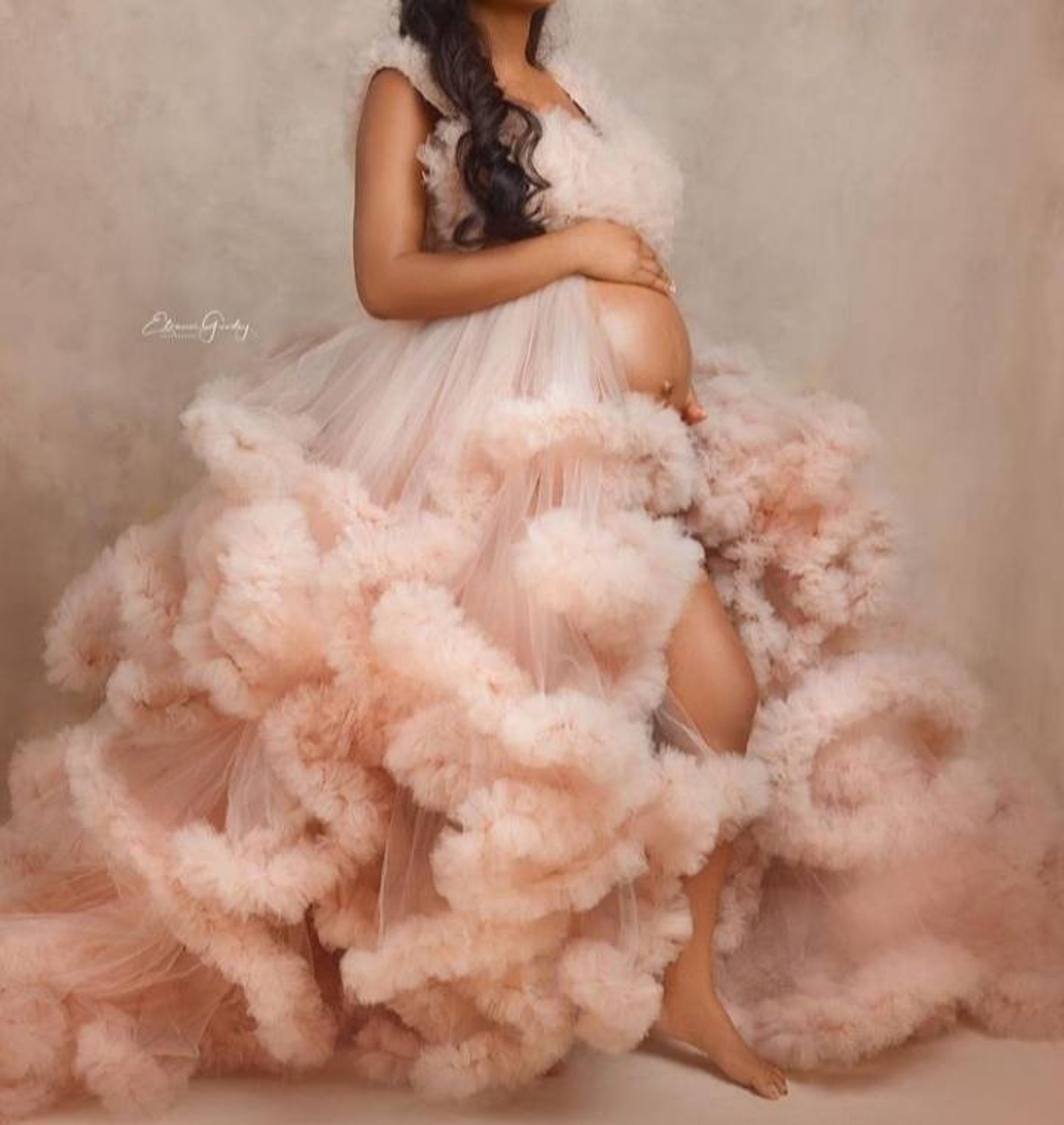 Tulle Gown/Tulle Bridal Robe/Fluffy Tulle Maternity Robe/Women | Etsy