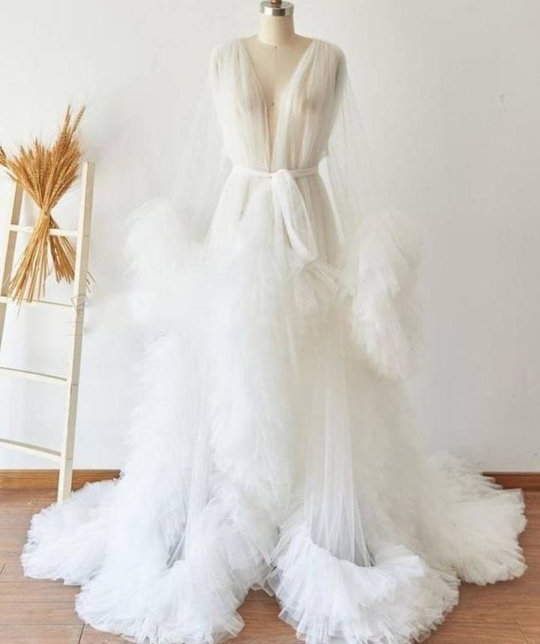 White Bridal Robe/wedding Robe/fur Trimmed Robe/wedding Robes - Etsy Australia