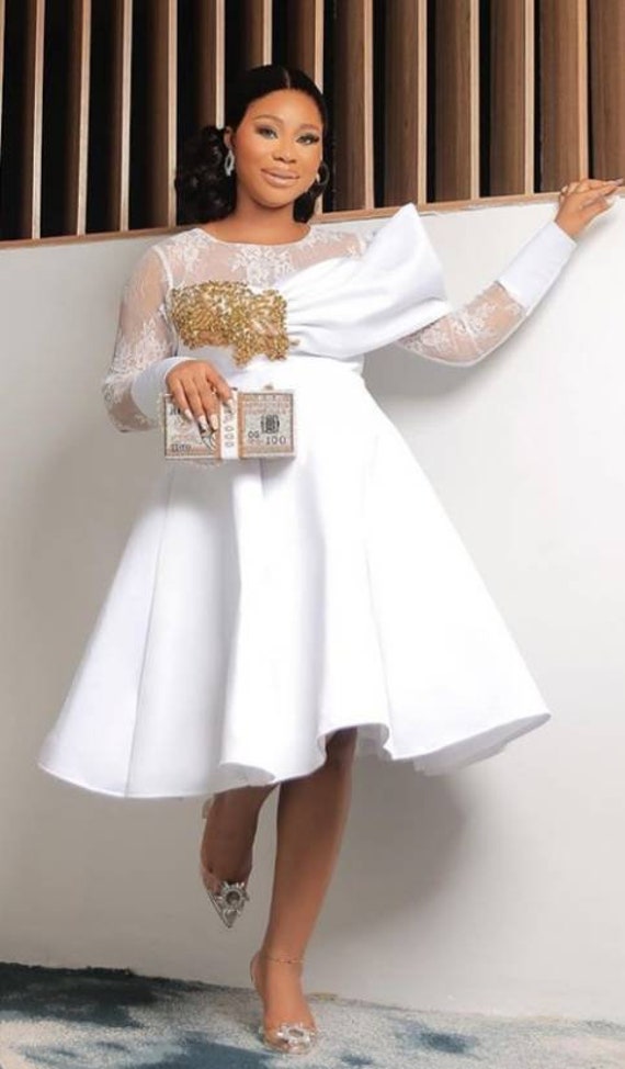 White Wedding Dress/white Party Dress/white Reception Etsy