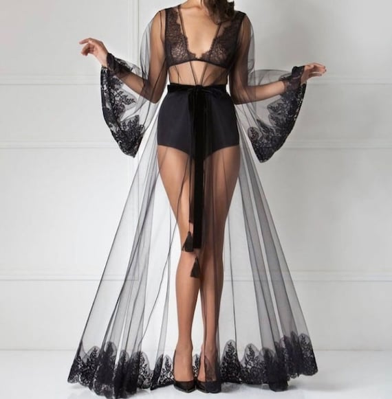 Black hotsell bridal robe