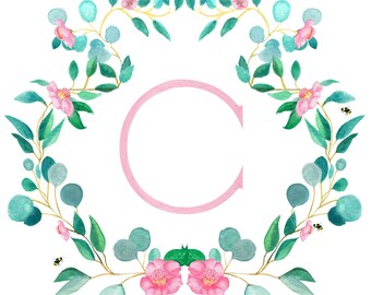 Camelia Wreath Monogram