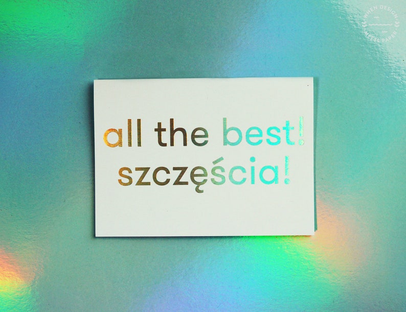All The Best! Szcz??cia! Holo postcard - holographic gift