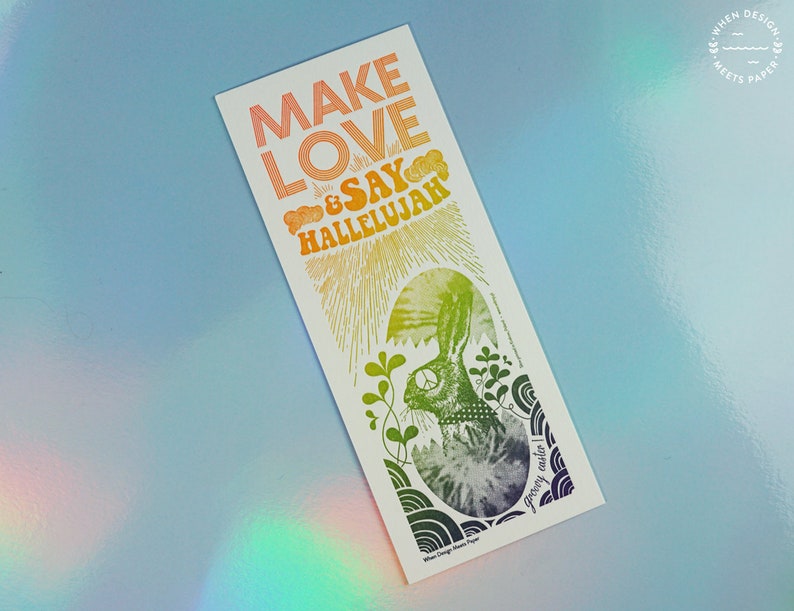 Make Love & Say Hallelujah - Letterpressed Easter postcard