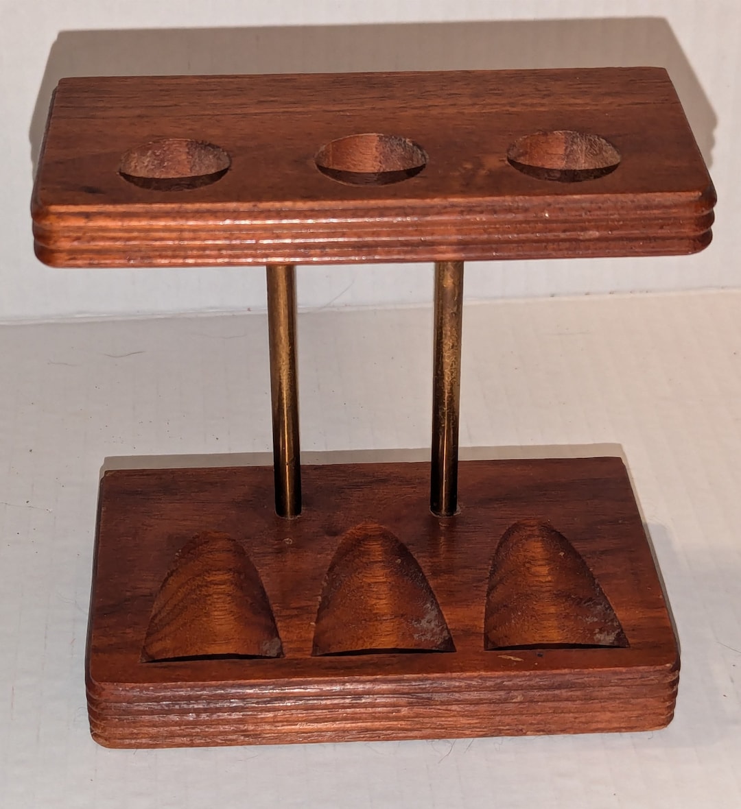 1970's Vintage Wooden Pipe Stand. Holds Three Pipes. - Etsy