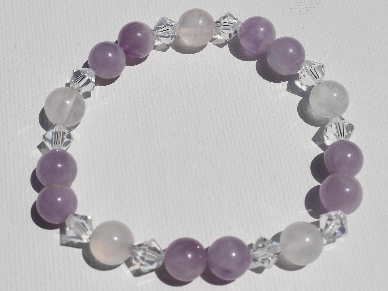 Lavender Glass Bracelet Beaded Bracelet Stretchy Bracelet | Etsy