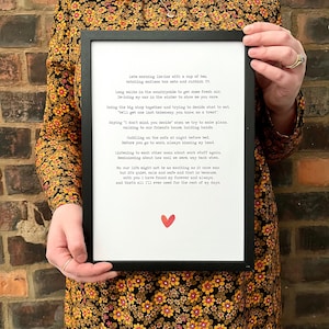 Love Poem Print - Gepersonaliseerd jubileumcadeau voor echtgenoot, Valentijnsdagcadeau voor vriend, Gedichtprint, Verlovingscadeau, Liefdesprint
