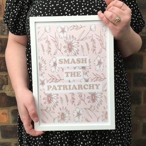 Rozbij patriarchat Cytat feminizmu Wydrukuj - Prezent dla kobiet feministek, Feministyczna sztuka ścienna, Antypatriarchat, Prezenty feminizmu, Międzynarodowe kobiety