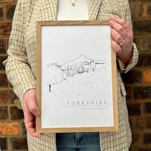 Roseberry Topping Yorkshire Print - North Yorkshire landscape art, North York Moors print, Yorkshire gift, Yorkshire poster, Gift for walker