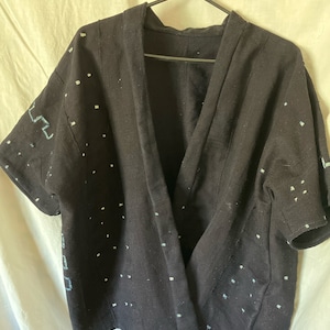 Deep navy cotton Aso Oke jacket