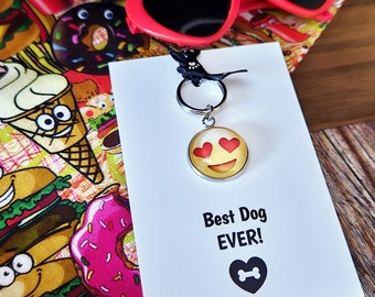 Love emoji collar charm, charm for dog collar