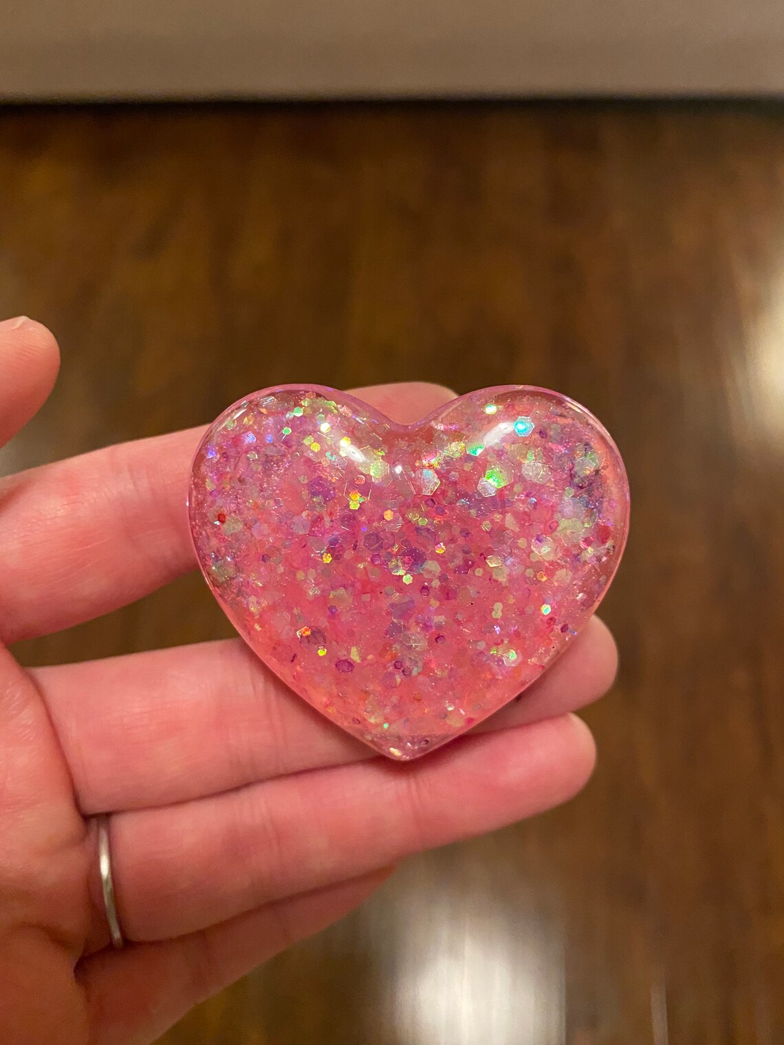 Pink Chunky Glitter Cute Heart Pop Socket Etsy