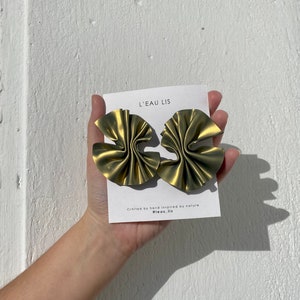 PLANCI | Polymer clay, statement earrings, metallic tones, cloth earrings