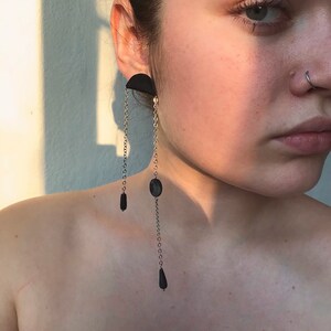 IRON chain, long earrings, modern jewelry image 6