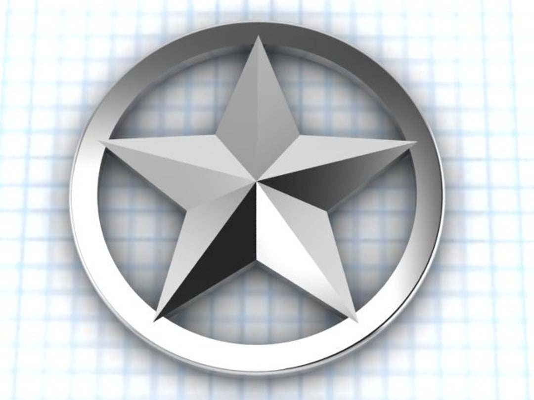 STERLING 3D RIM STAR 4 Sizes - Etsy