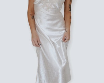 plain white satin dress