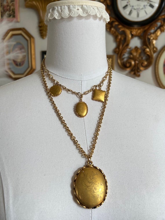 Vintage Gold Tone Pendant & Charm Necklaces - image 2