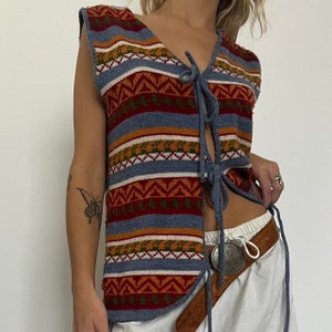 Boho vintage sweater vest