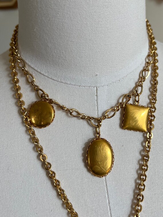 Vintage Gold Tone Pendant & Charm Necklaces - image 5