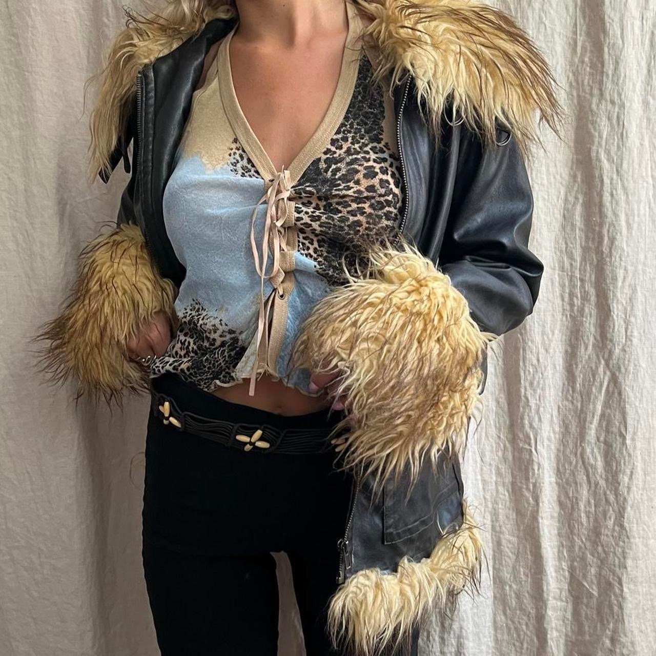 Y2K archive ラビットファー 短丈 フェアリーグランジ 毛皮 本革 Y2K