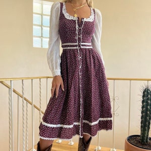 Vintage Gunne Sax Maroon Dress