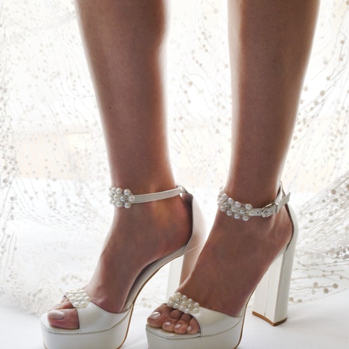 bridal sandals platform heels
