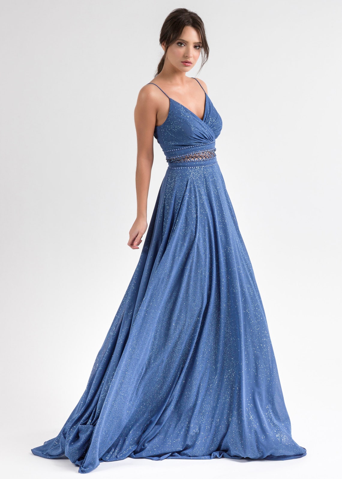 sparkly blue gown