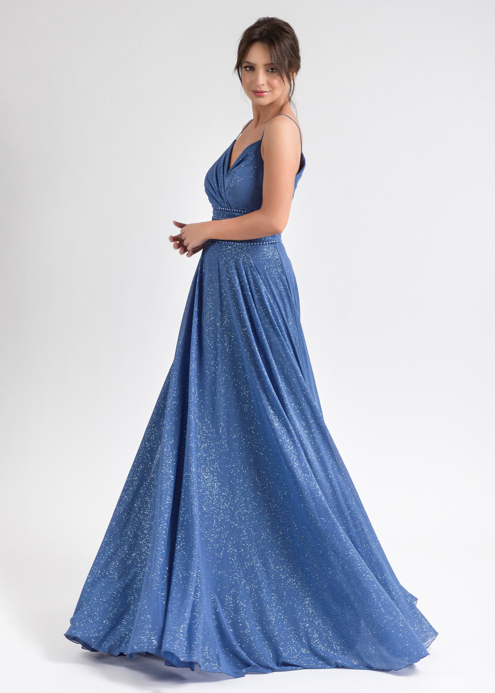 blue sparkle gown
