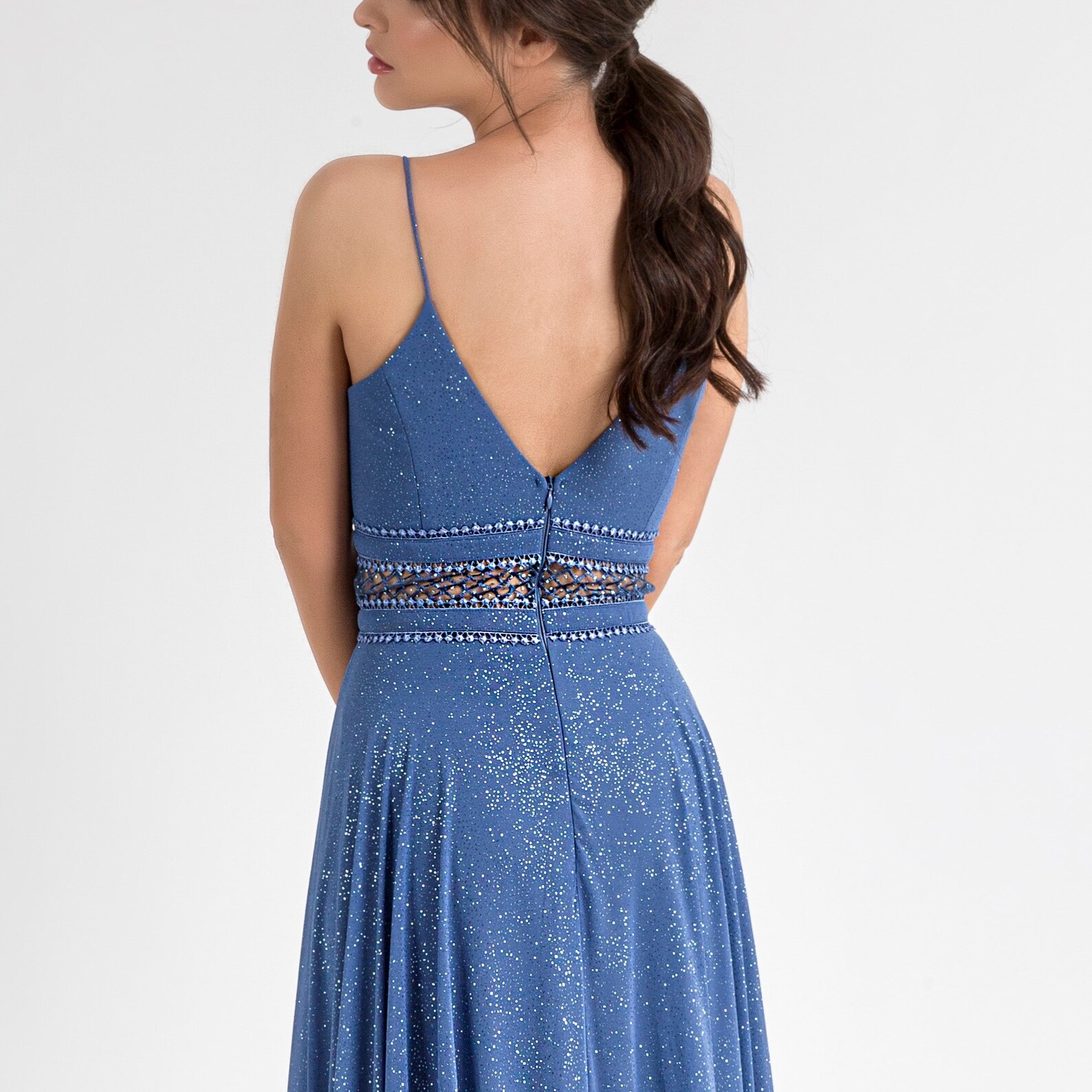 blue sparkle gown