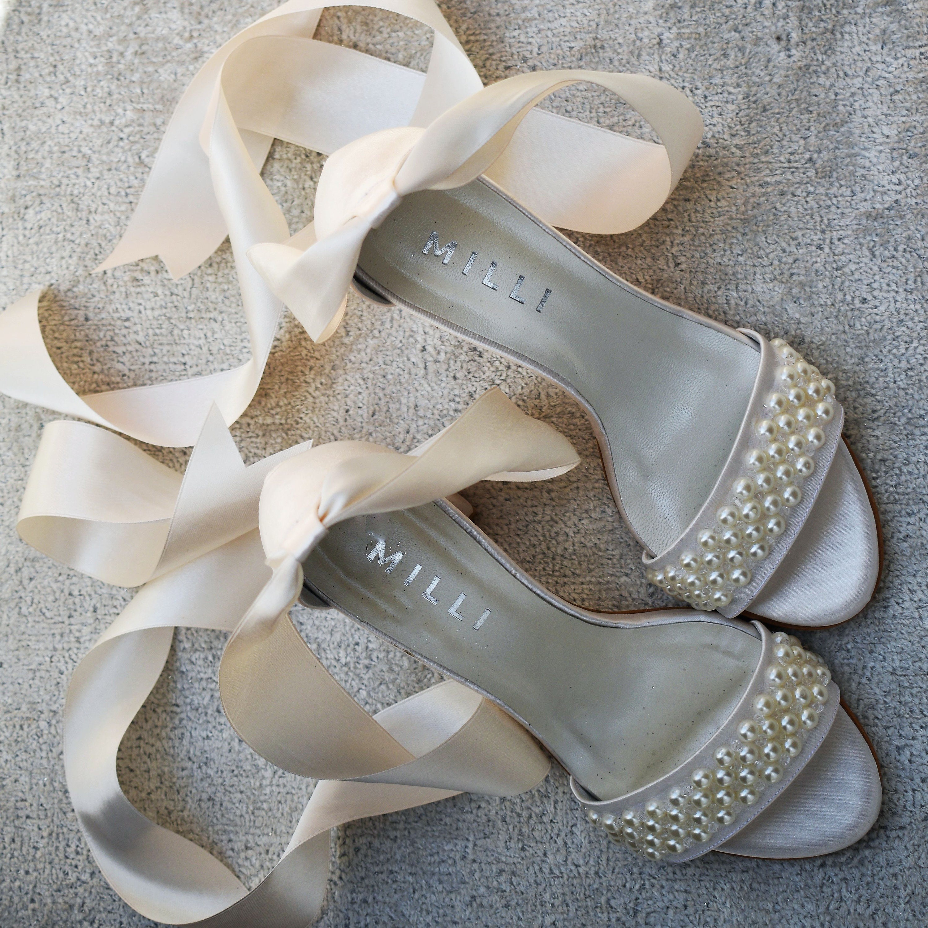 Buy Wedding White Elegant Block Heels Comfortable Heels Pearl