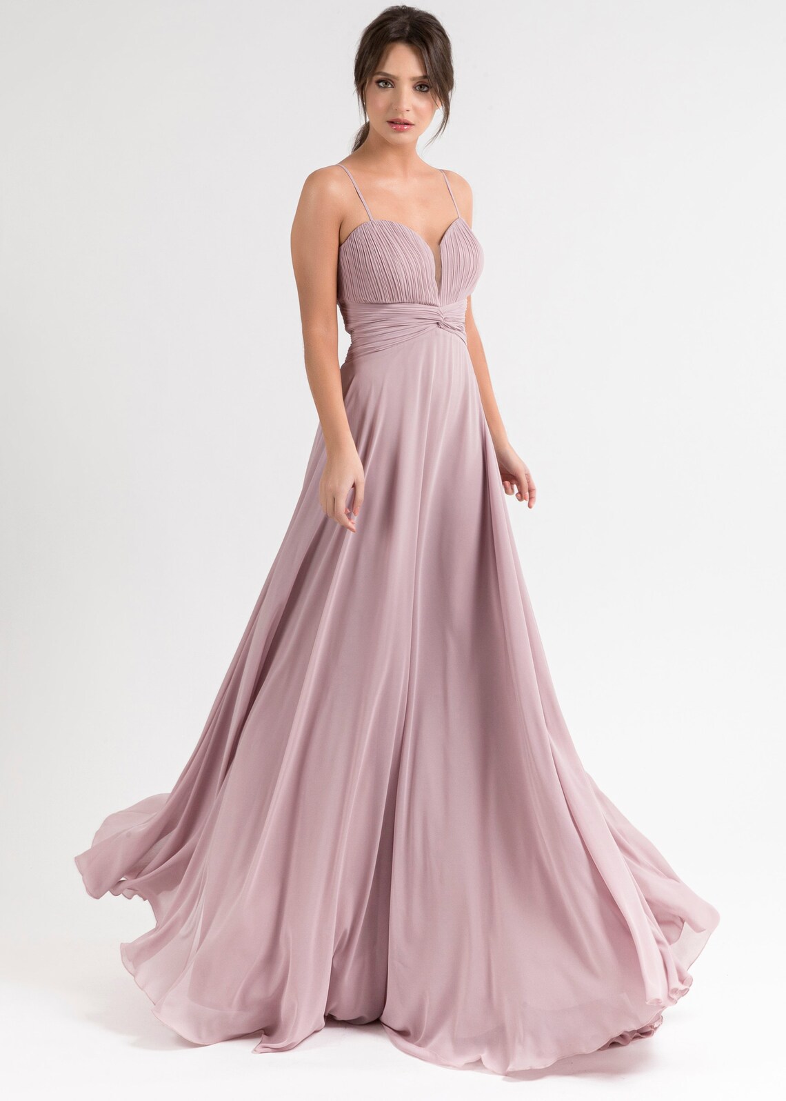 Blush Pink Grecian One Shoulder Prom Formal Evening Dress CX881308