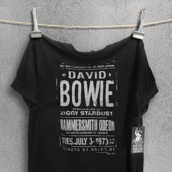 David Bowie T Shirt, 100% Combed Cotton, Fair Wear Approved - Unisex and Women T Shirts