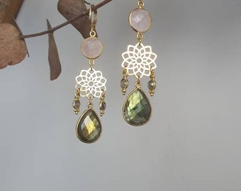 DANIKA steel and precious stones earrings