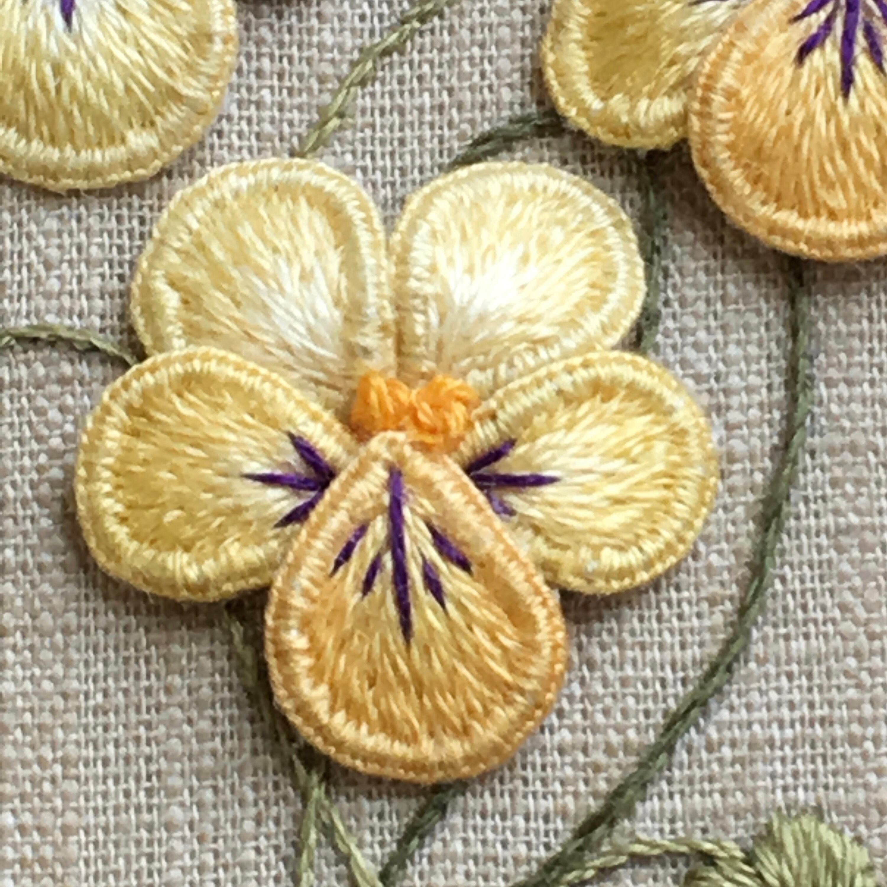 Hand Embroidery Kit 3D Violets Etsy UK