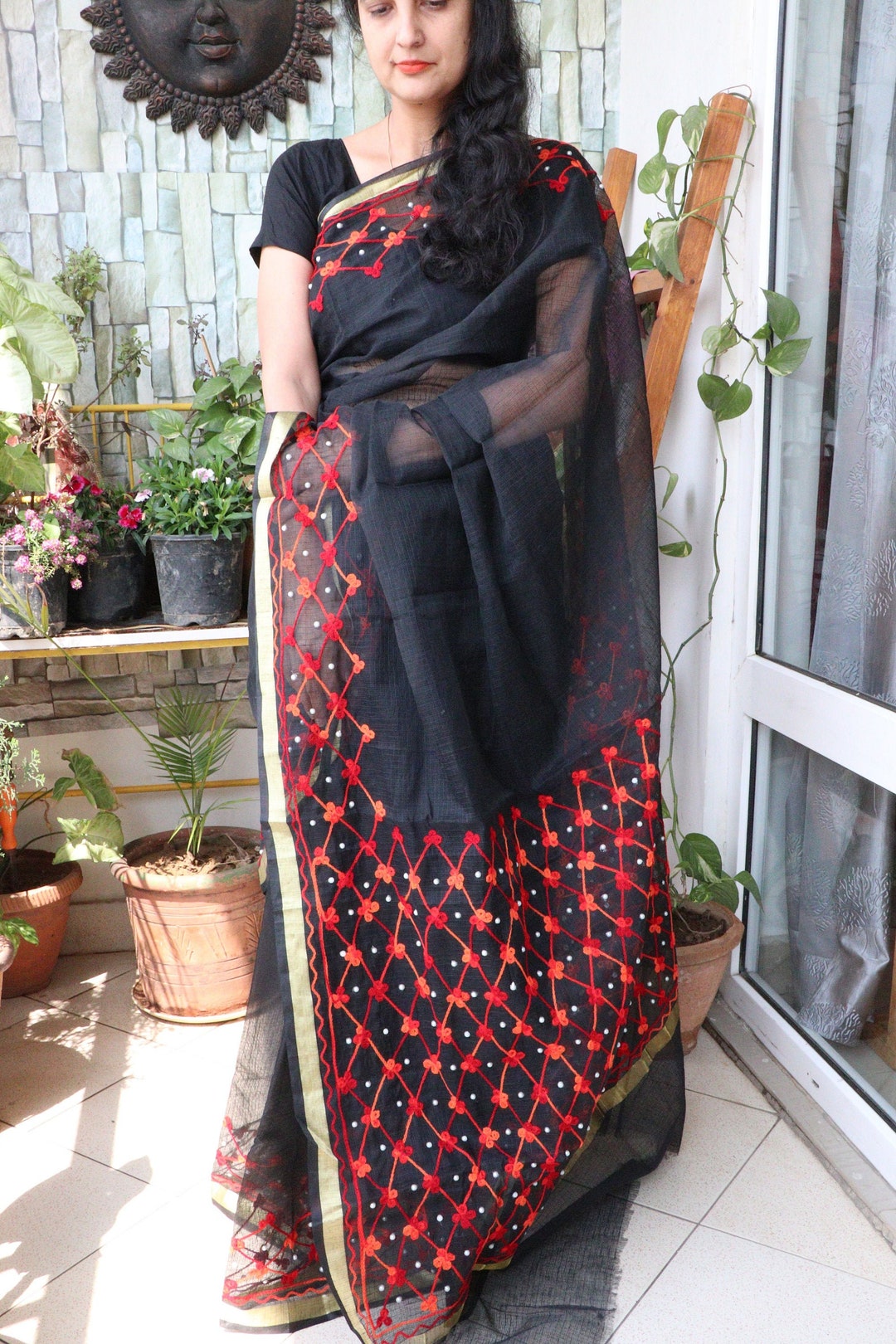 Saree Cotton Kota Doriya Handloom/handwoven Saree With - Etsy