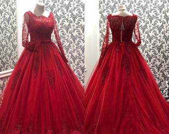 red colour bridal gown
