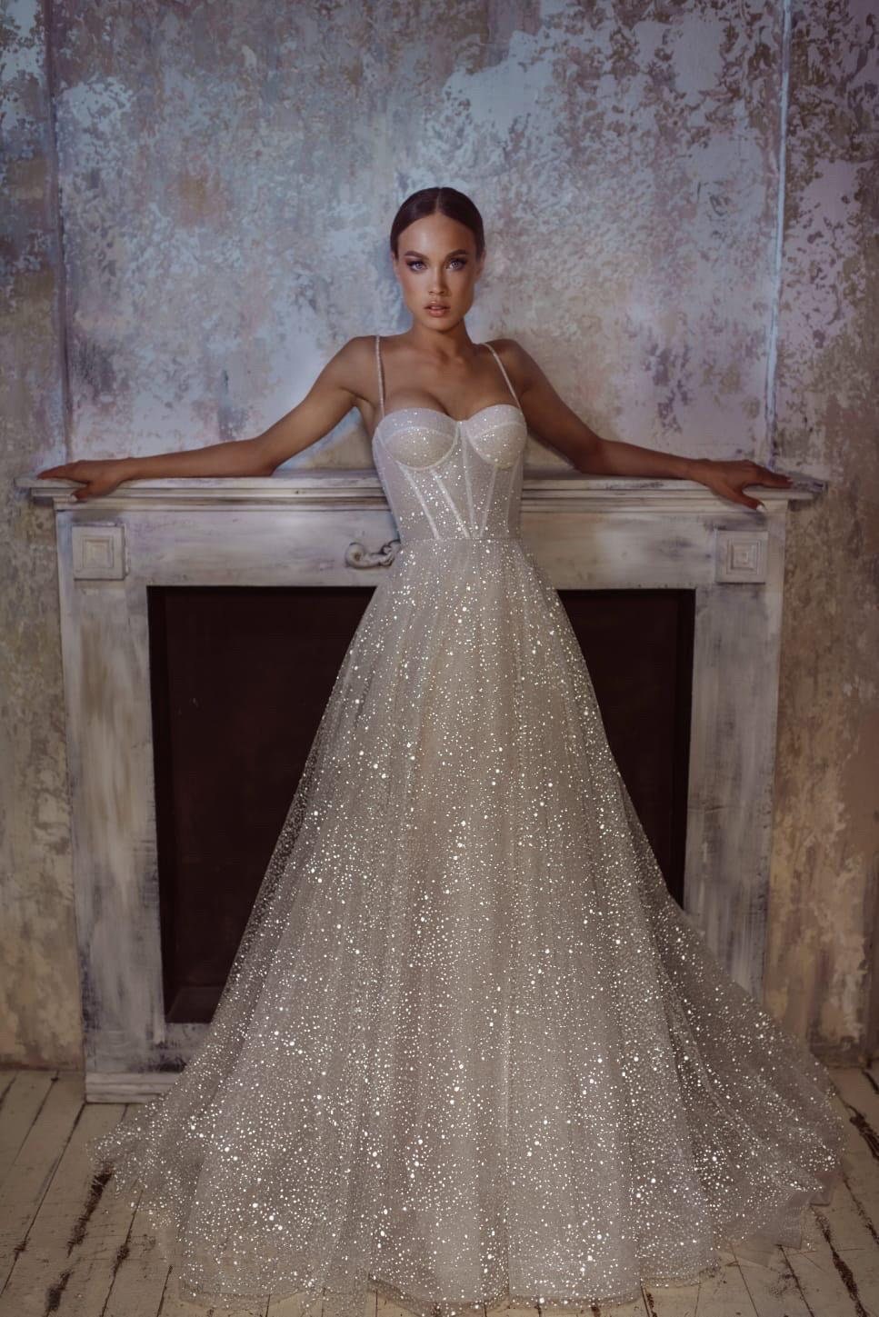 Sexy Sparkle Wedding Dress Sparkle Bridal Gown With Straps - Etsy UK