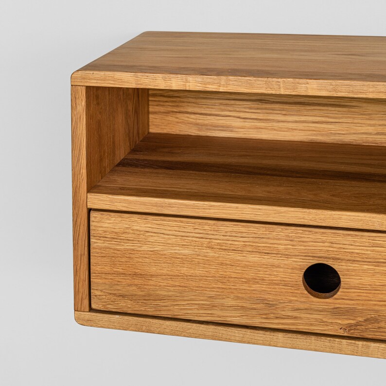 Farmhouse Nightstand Wall Mounted Nightstand Oak Bedside Etsy